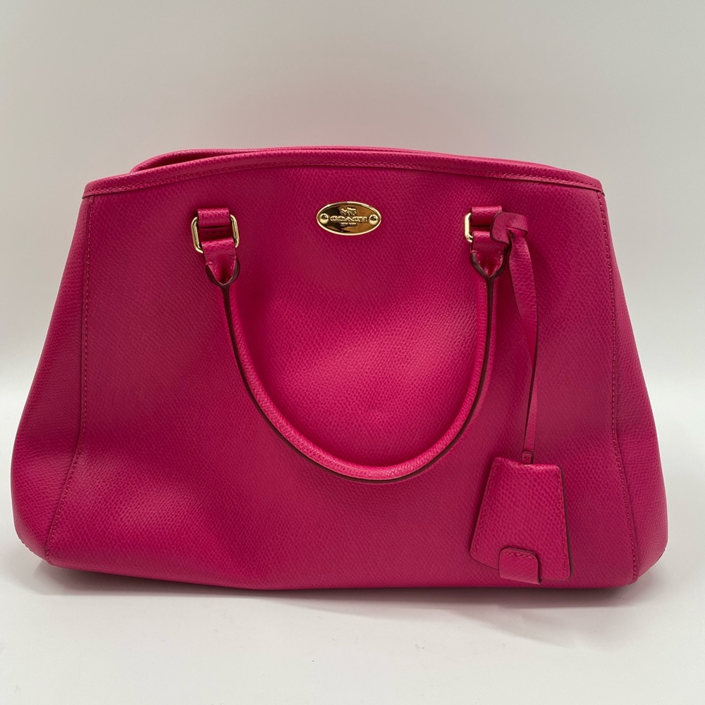 RU_Coach Sage Leather Pink Crossbody Satchel